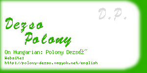 dezso polony business card